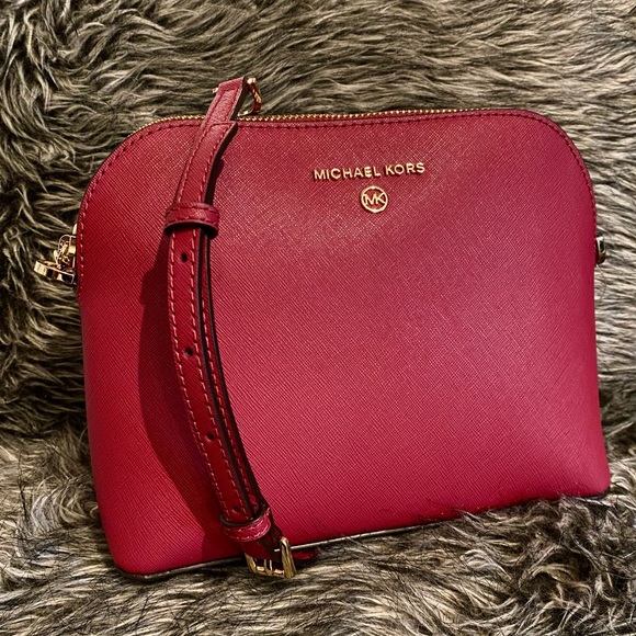 NWT authentic MK leather crossbody dark berry - Picture 4 of 10